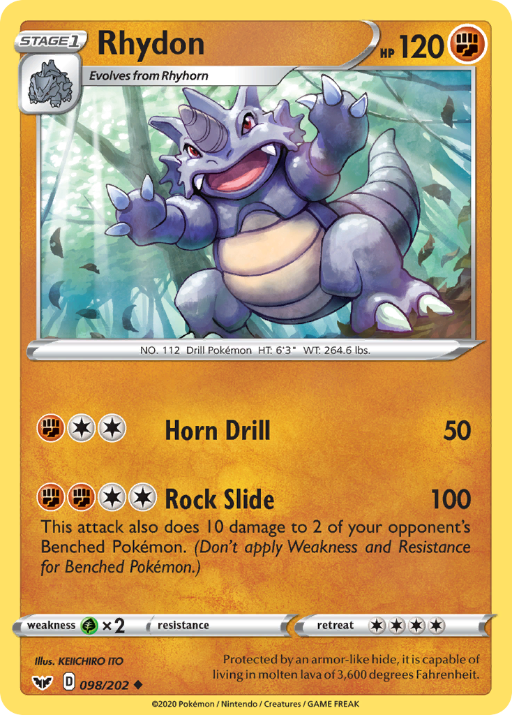 Rhydon (098/202) [Sword & Shield: Base Set] | Card Merchant Takapuna