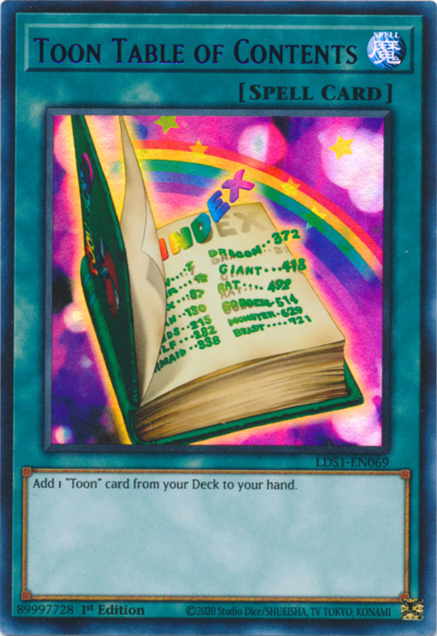 Toon Table of Contents (Blue) [LDS1-EN069] Ultra Rare | Card Merchant Takapuna