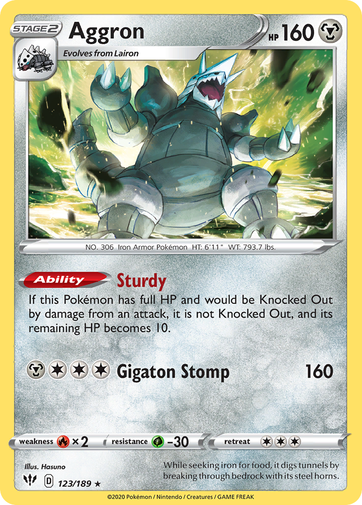 Aggron (123/189) [Sword & Shield: Darkness Ablaze] | Card Merchant Takapuna