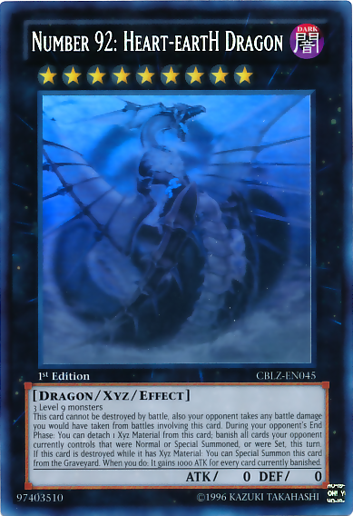 Number 92: Heart-eartH Dragon [CBLZ-EN045] Ghost Rare | Card Merchant Takapuna