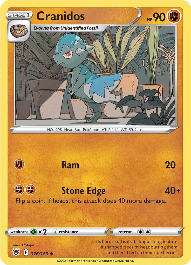 Cranidos (076/189) [Sword & Shield: Astral Radiance] | Card Merchant Takapuna