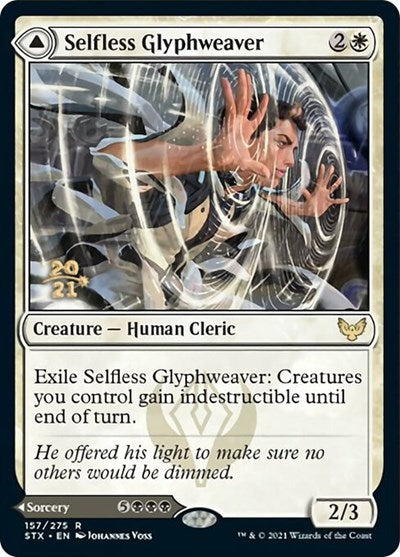 Selfless Glyphweaver // Deadly Vanity [Strixhaven: School of Mages Prerelease Promos] | Card Merchant Takapuna