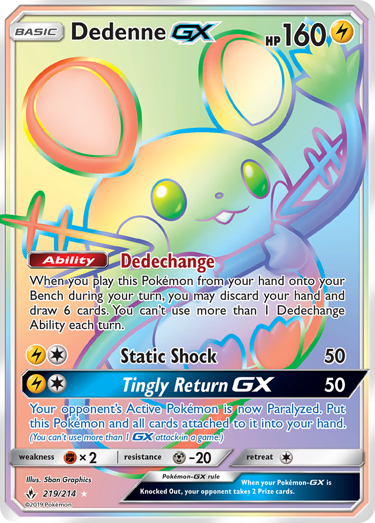 Dedenne GX (219/214) [Sun & Moon: Unbroken Bonds] | Card Merchant Takapuna