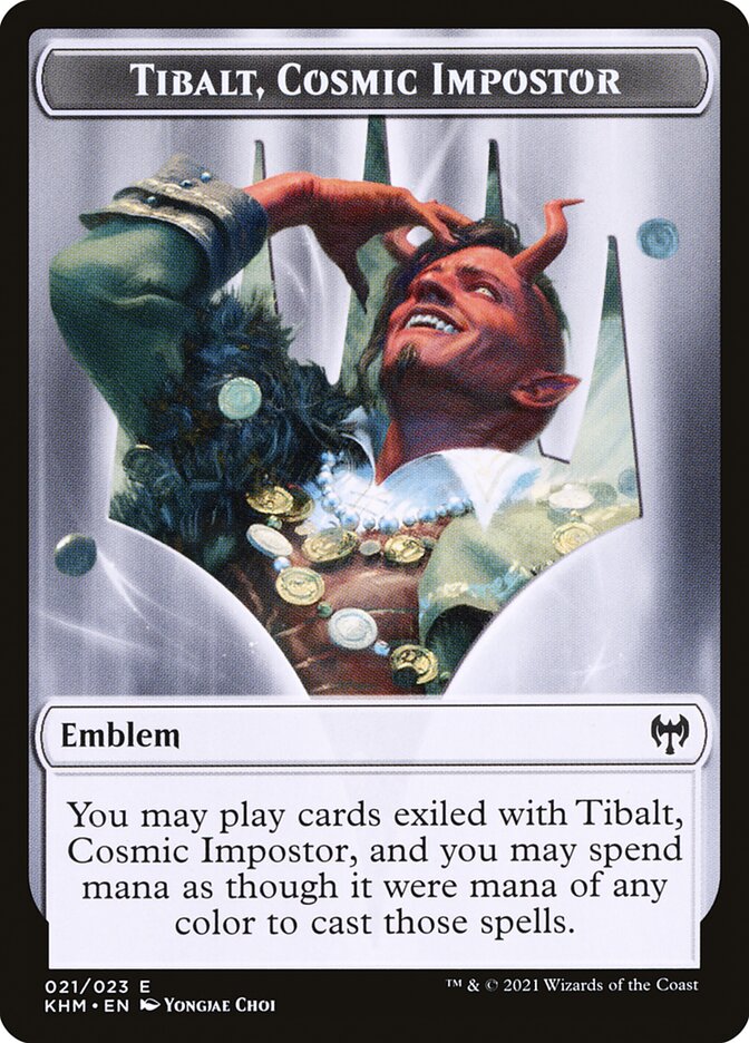 Elf Warrior // Tibalt, Cosmic Impostor Emblem Double-Sided Token [Kaldheim Tokens] | Card Merchant Takapuna