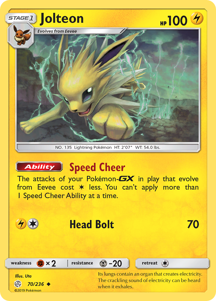 Jolteon (70/236) [Sun & Moon: Cosmic Eclipse] | Card Merchant Takapuna