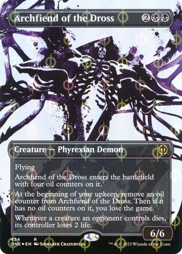 Archfiend of the Dross (Borderless Ichor Step-and-Compleat Foil) [Phyrexia: All Will Be One] | Card Merchant Takapuna