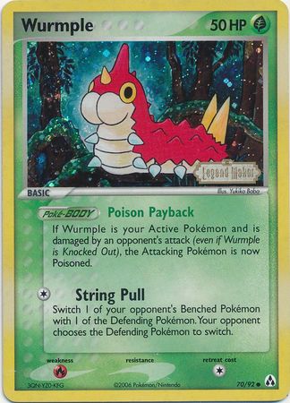 Wurmple (70/92) (Stamped) [EX: Legend Maker] | Card Merchant Takapuna