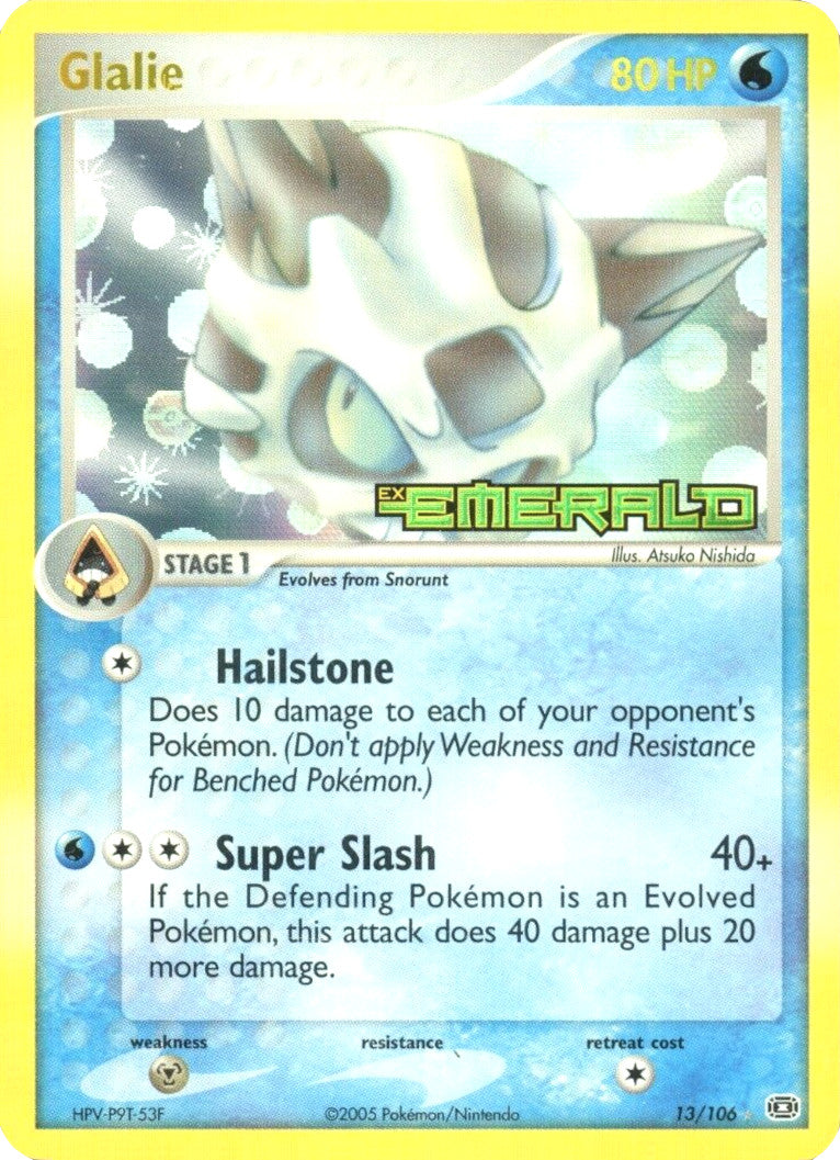 Glalie (13/106) (Stamped) [EX: Emerald] | Card Merchant Takapuna