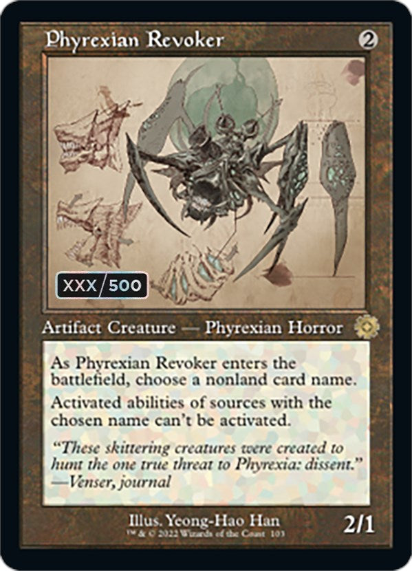 Phyrexian Revoker (Retro Schematic) (Serialized) [The Brothers' War Retro Artifacts] | Card Merchant Takapuna