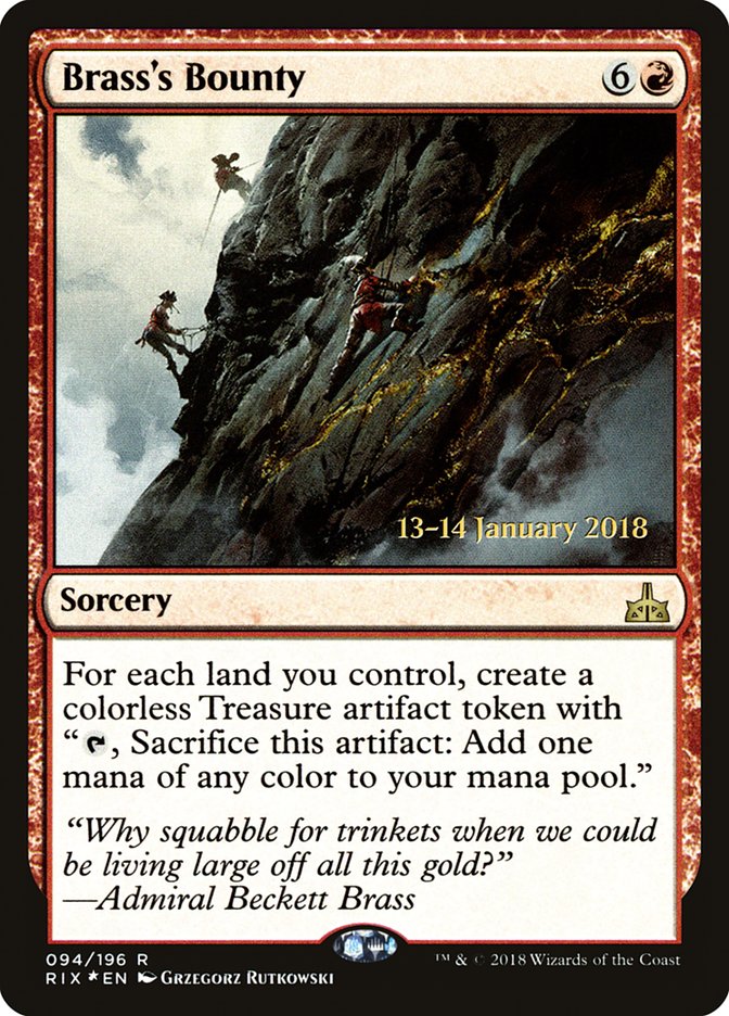 Brass's Bounty [Rivals of Ixalan Prerelease Promos] | Card Merchant Takapuna