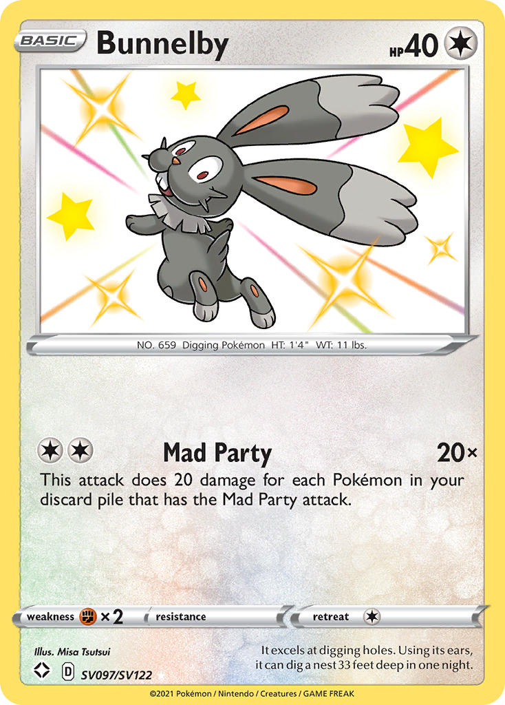 Bunnelby (SV097/SV122) [Sword & Shield: Shining Fates] | Card Merchant Takapuna