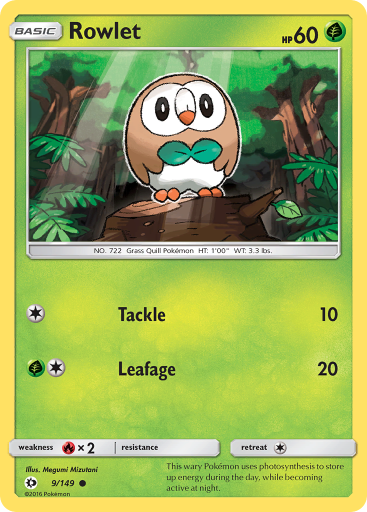 Rowlet (9/149) [Sun & Moon: Base Set] | Card Merchant Takapuna