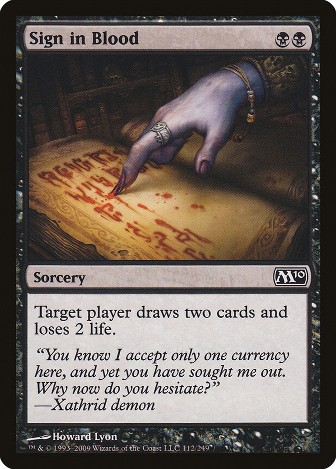 Sign in Blood [Magic 2010] | Card Merchant Takapuna