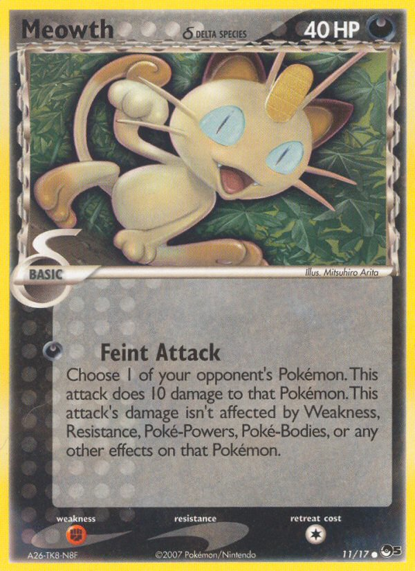 Meowth (11/17) (Delta Species) [POP Series 5] | Card Merchant Takapuna