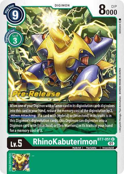 RhinoKabuterimon [BT7-051] [Next Adventure Pre-Release Cards] | Card Merchant Takapuna