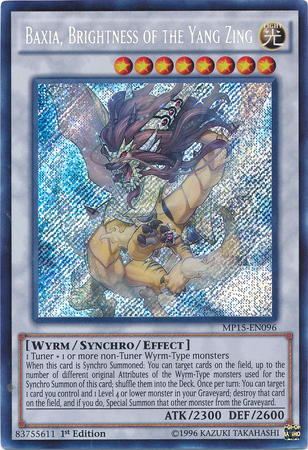 Baxia, Brightness of the Yang Zing [MP15-EN096] Secret Rare | Card Merchant Takapuna