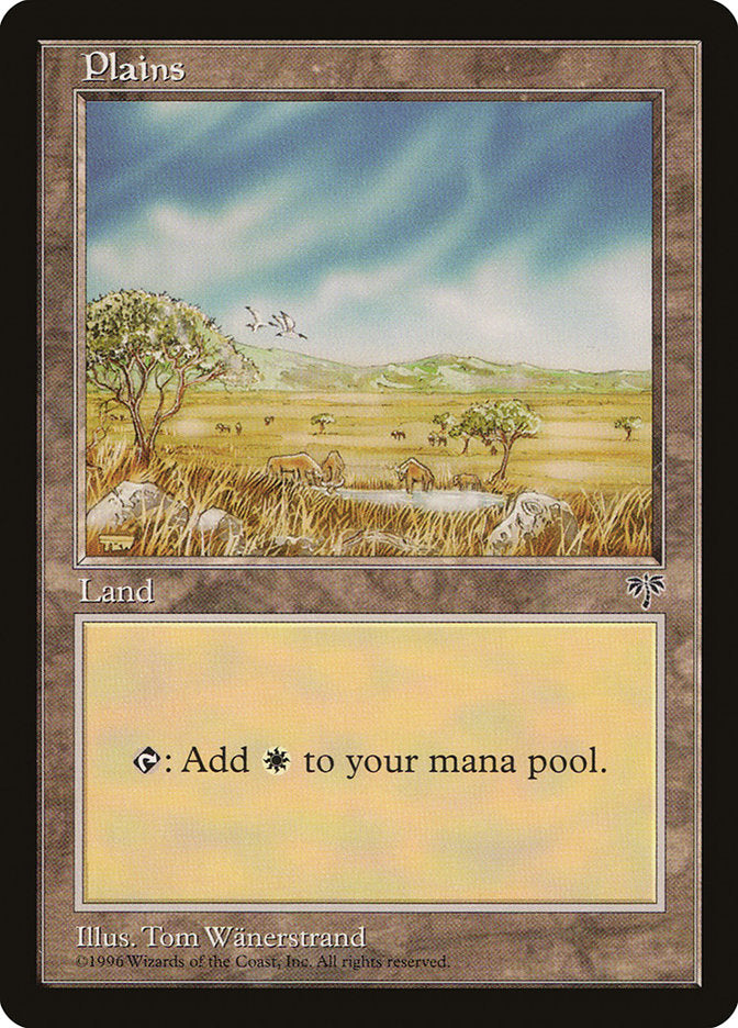 Plains (No Zebras / Signature on Left) [Mirage] | Card Merchant Takapuna