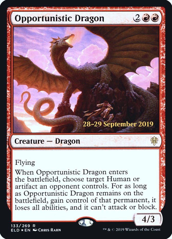 Opportunistic Dragon [Throne of Eldraine Prerelease Promos] | Card Merchant Takapuna