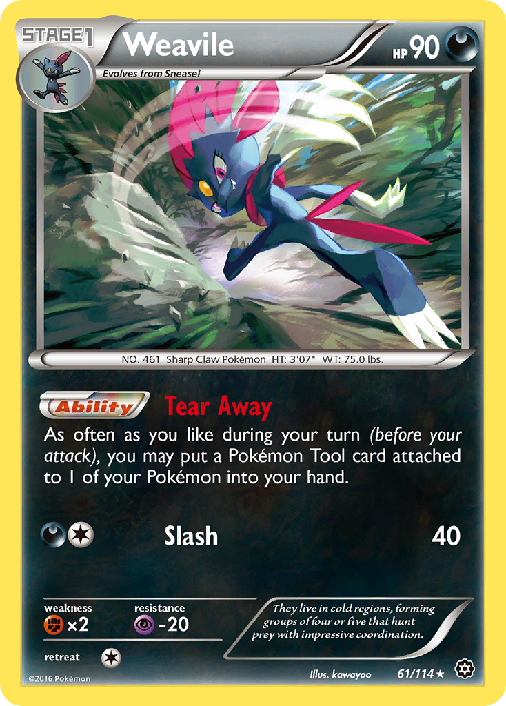 Weavile (61/114) [XY: Steam Siege] | Card Merchant Takapuna