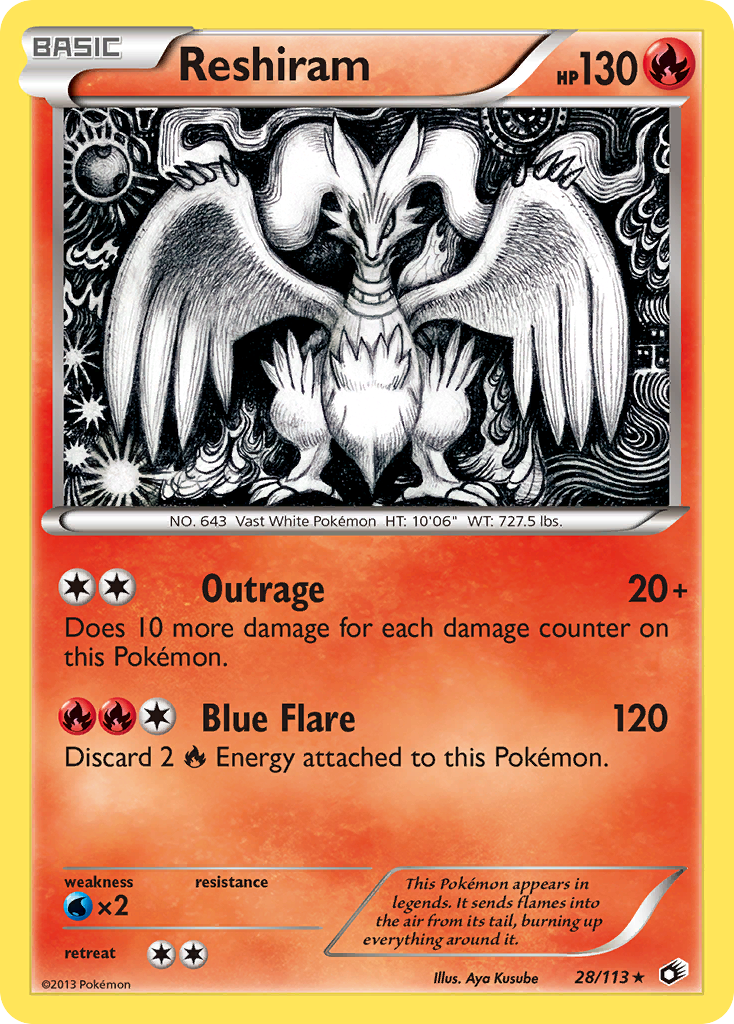 Reshiram (28/113) [Black & White: Legendary Treasures] | Card Merchant Takapuna