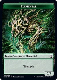 Elemental // Elf Warrior Double-Sided Token [Kaldheim Commander Tokens] | Card Merchant Takapuna