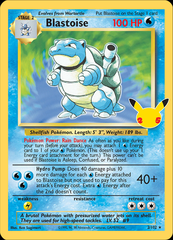 Blastoise (2/102) [Celebrations: 25th Anniversary - Classic Collection] | Card Merchant Takapuna