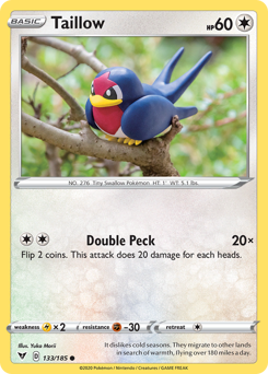 Taillow (133/185) [Sword & Shield: Vivid Voltage] | Card Merchant Takapuna