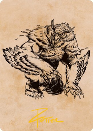 Owlbear (Showcase) Art Card (Gold-Stamped Signature) [Dungeons & Dragons: Adventures in the Forgotten Realms Art Series] | Card Merchant Takapuna