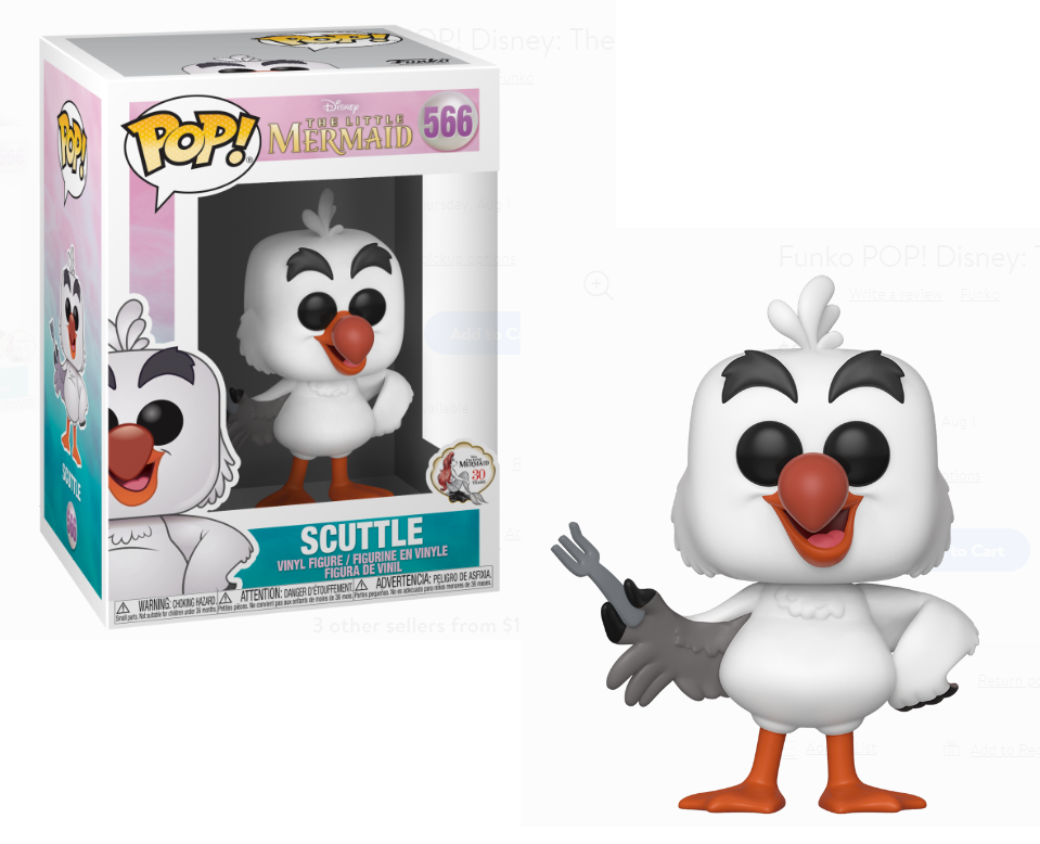 Little Mermaid - Scuttle (w/ Fork) Pop! 566 | Card Merchant Takapuna