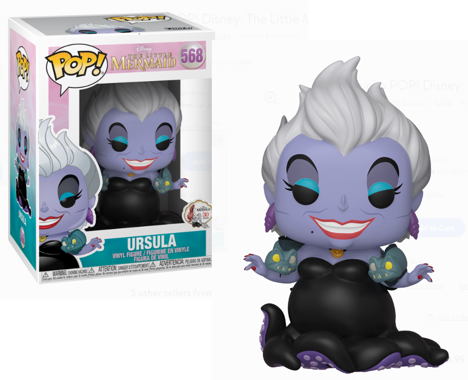 Little Mermaid - Ursula (w/ Eels) Pop! 568 | Card Merchant Takapuna